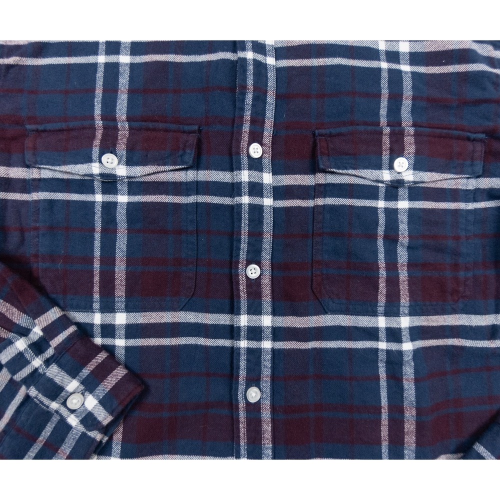 Everlane Shirt Mens Large Blue Button Down Flannel Collared Pockets Check Adult - Picture 3 of 12